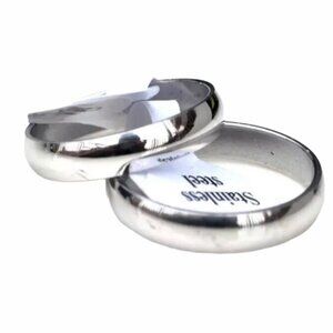 Women’s Men’s Sliver Stainless Steel Wedding Band Ring‎ 5 Sizes Available